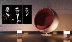 Ručne maľovaný obraz s motívom Goodfellas v čierno-bielych odtieňoch | Ručne maľovaný POP Art obraz Goodfellas, sila a moc – náhľad