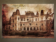 Vintage obraz s motívom architektúra, detský motív v hnedých odtieňoch | Betliar, nástenná dekorácia – náhľad