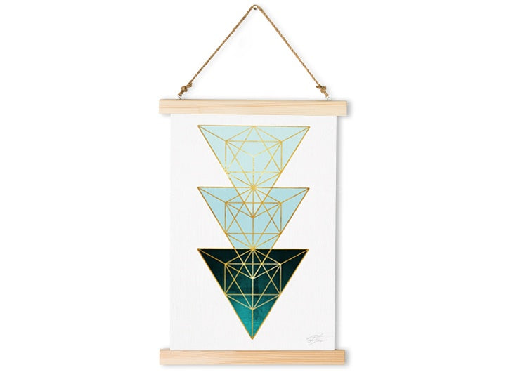 Geometrický obraz na plátne s motívom Pure Meditation, geometrické vzory, detský motív v bielo-zelených odtieňoch, pokojná atmosféra, vhodný do relaxačnej zóny – hlavný