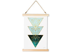 Geometrický obraz na plátne s motívom Pure Meditation, geometrické vzory, detský motív v bielo-zelených odtieňoch, pokojná atmosféra, vhodný do relaxačnej zóny – hlavný