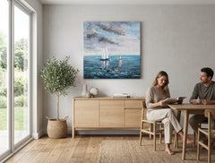 Maľovaný obraz na stenu LODE  70x70 cm