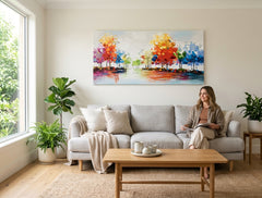 Maľovaný obraz na stenu STROMY  140x70 cm