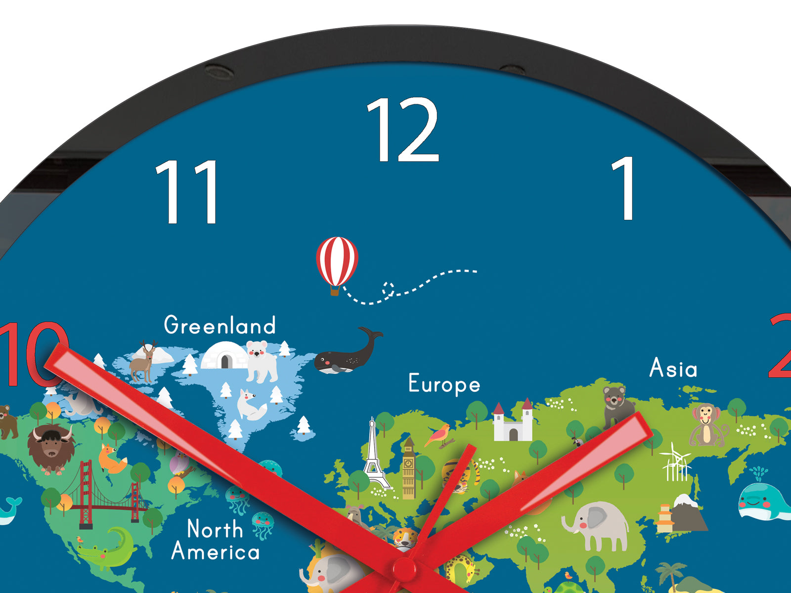 Detské nástenné hodiny Mapa sveta