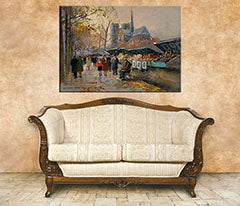 Obraz na plátne BOOK SELLERS ALONG THE SEINE – Edouard Leon Cortes | rôzne rozmery