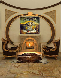 Obraz na plátne GEOPOLITICUS CHILD WATCHING the BIRTH OF NEW MAN – Salvador Dalí | rôzne rozmery