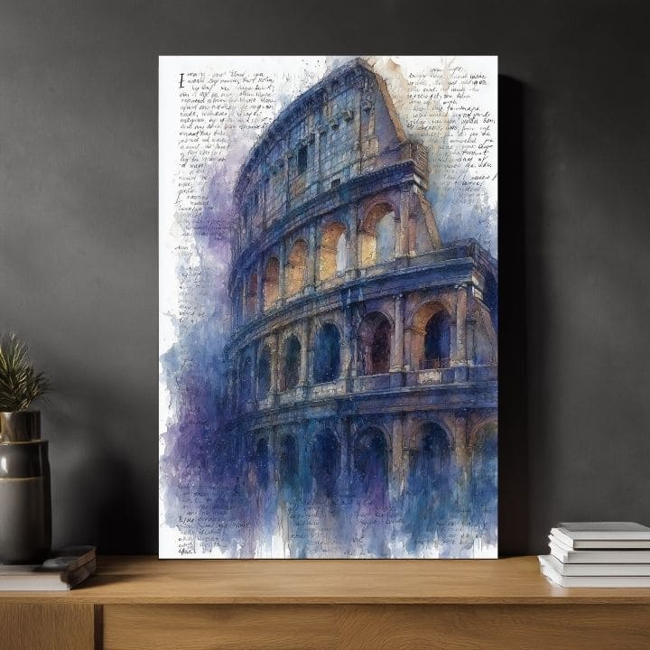 Obraz na plátne Koloseum v Modrom - Rím na Stenu