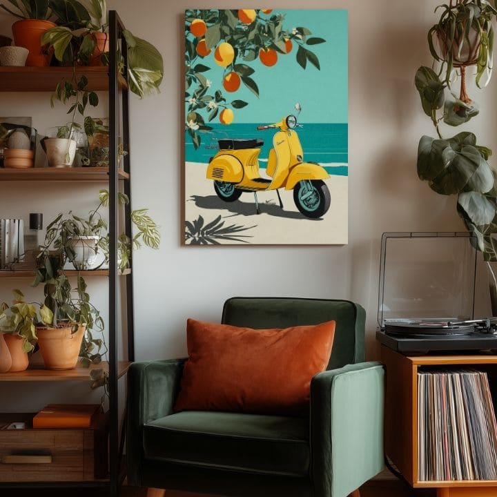 Obraz na plátne Vespa v Taliansku - Retro Ulička