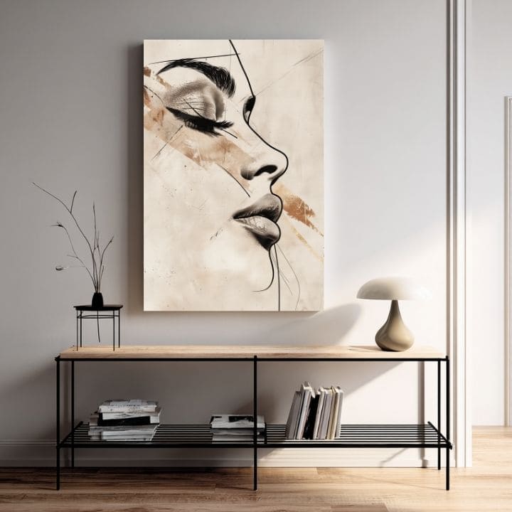 Portrét ženy v béžovej farbe