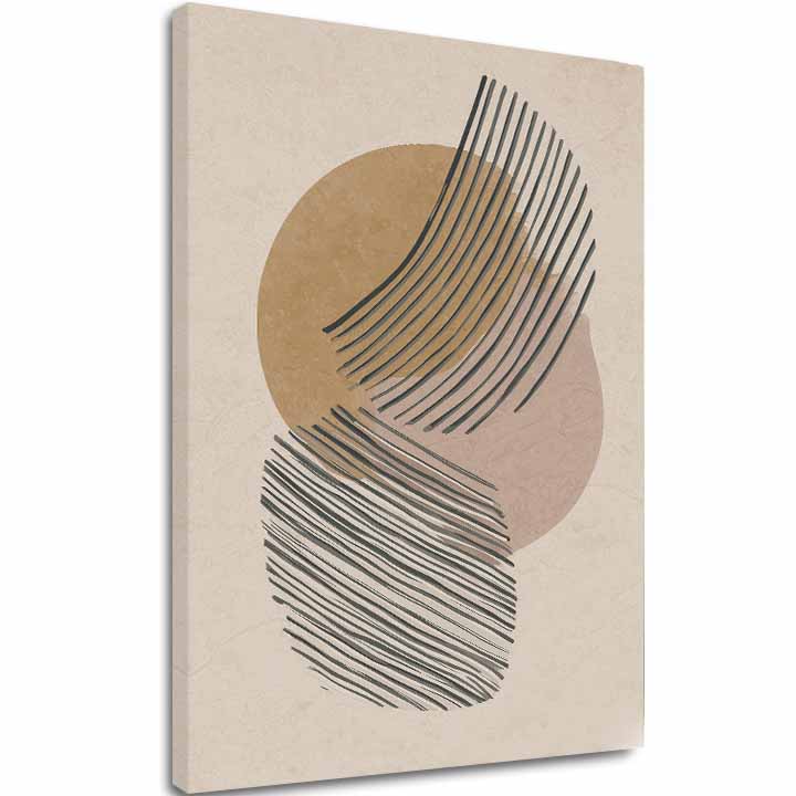 Obraz na plátne Abstraktné Kruhy - Béžovo-zlatý Dizajn