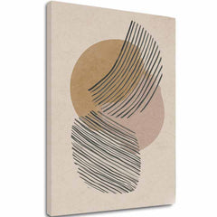 Obraz na plátne Abstraktné Kruhy - Béžovo-zlatý Dizajn