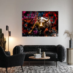 Obraz na plátne Zlatý Býk - Symbol Sily a Prosperity