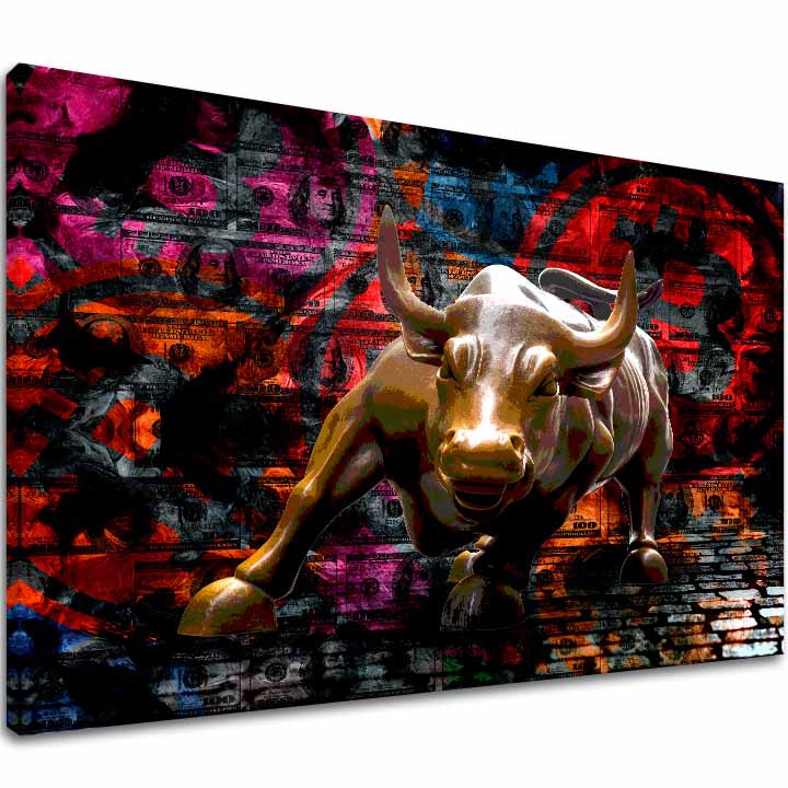 Obraz na plátne Zlatý Býk - Symbol Sily a Prosperity