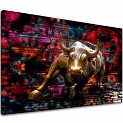Obraz na plátne Zlatý Býk - Symbol Sily a Prosperity