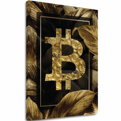 Obraz na plátne Zlatý Bitcoin - Moderný Kryptomotív