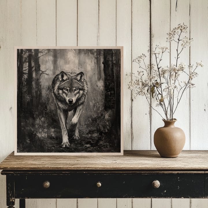 Obraz na dreve Fenrir - Vlk severských lesov