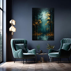 Moderný nástenný dekor Zlatá listová fantázia - PREMIUM ART | rôzne rozmery