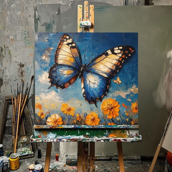 Obraz motýľov Slnečný deň - 100% originál domaľovaný akrylom