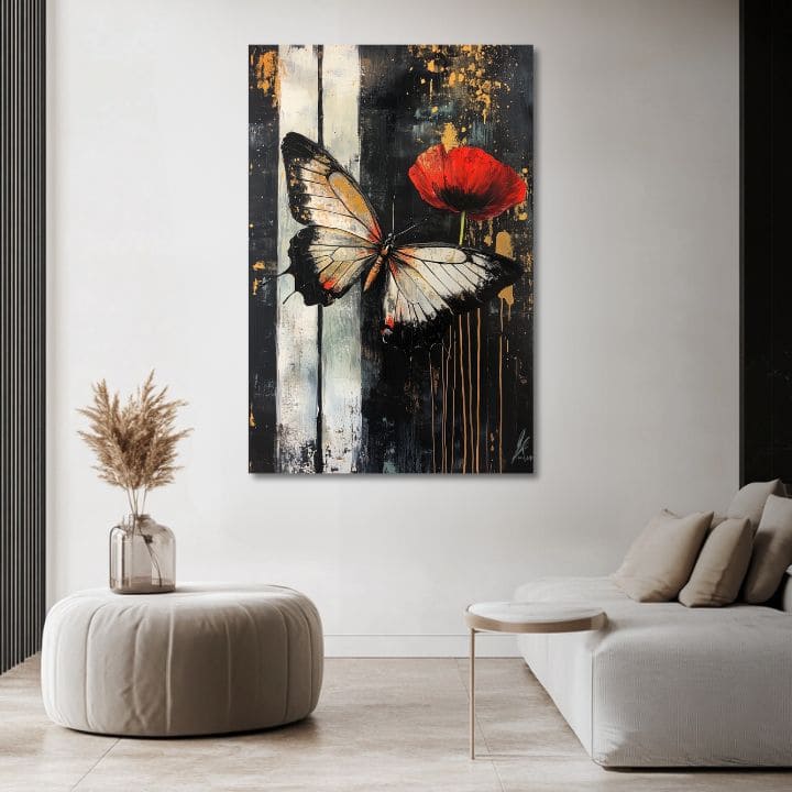 Obraz motýľov Prekvapenie - 100% originál domaľovaný akrylom