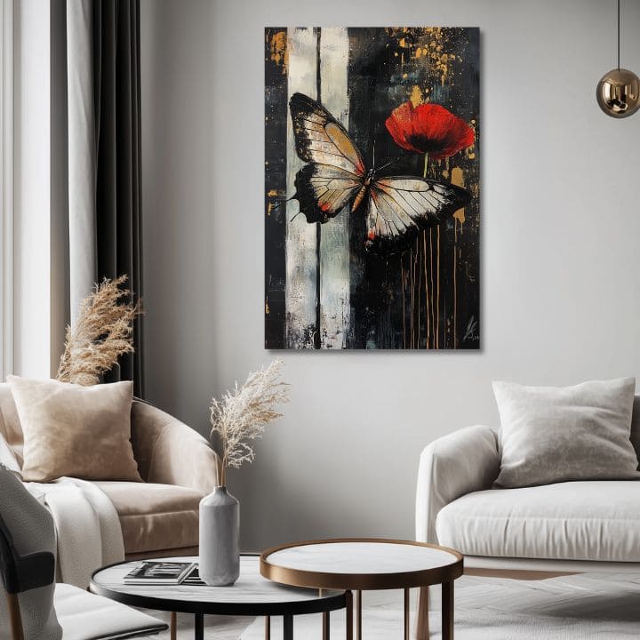 Obraz motýľov Prekvapenie - 100% originál domaľovaný akrylom