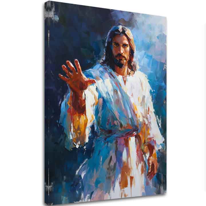 Ježiš Svetla | domaľovaný akrylom a zlatými plátkami