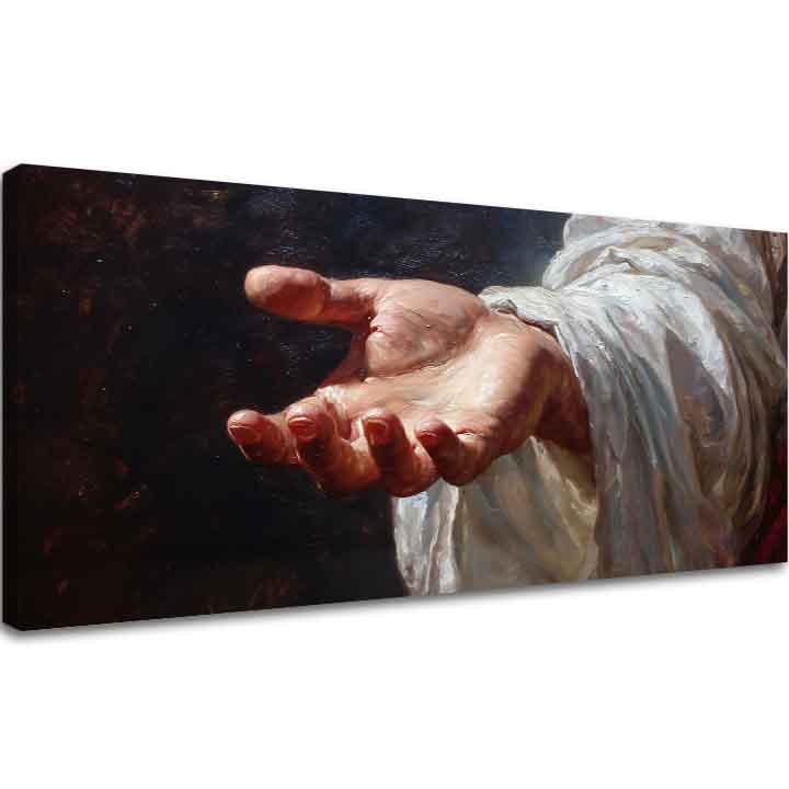 Božia ruka | domaľovaný akrylom a zlatými plátkami