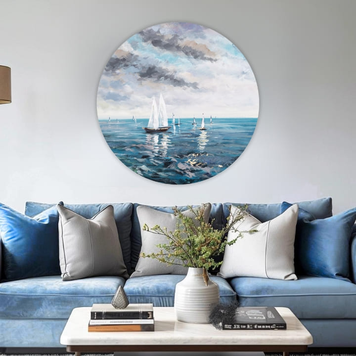 Okrúhle obrazy s akrylom Azúrové horizonty | rôzne rozmery | rôzne rozmery