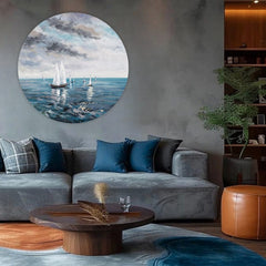 Okrúhle obrazy s akrylom Azúrové horizonty | rôzne rozmery | rôzne rozmery
