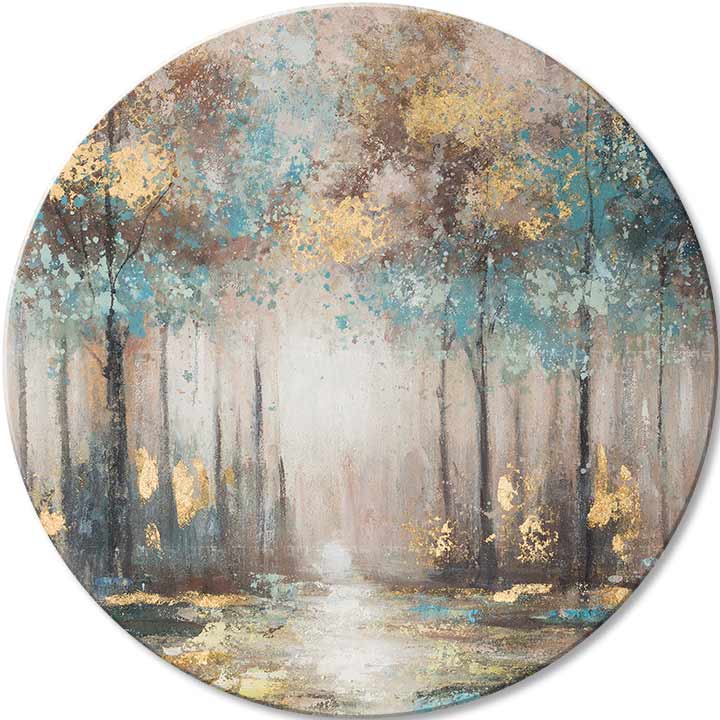 Okrúhle obrazy s akrylom Tajomstvá zlatého rána | rôzne rozmery | rôzne rozmery