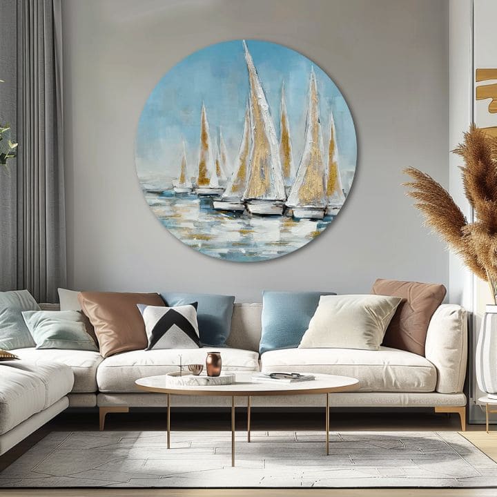 Okrúhly maľovaný obraz Zlaté pobrežie | rôzne rozmery | rôzne rozmery