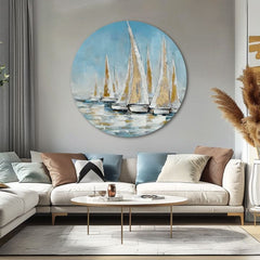 Okrúhly maľovaný obraz Zlaté pobrežie | rôzne rozmery | rôzne rozmery