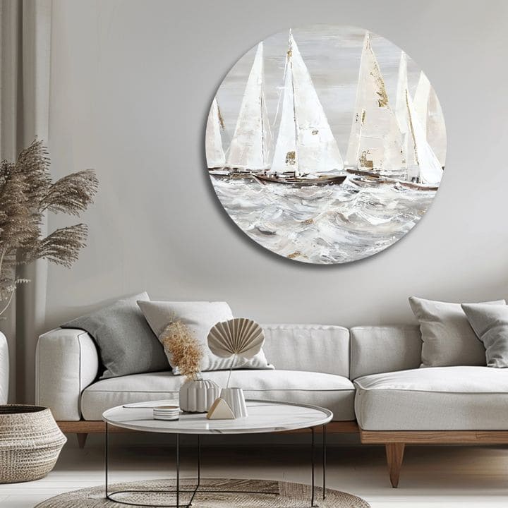 Okrúhly maľovaný obraz Ráno v oceáne | rôzne rozmery | rôzne rozmery