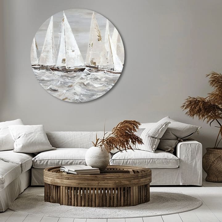 Okrúhly maľovaný obraz Ráno v oceáne | rôzne rozmery | rôzne rozmery