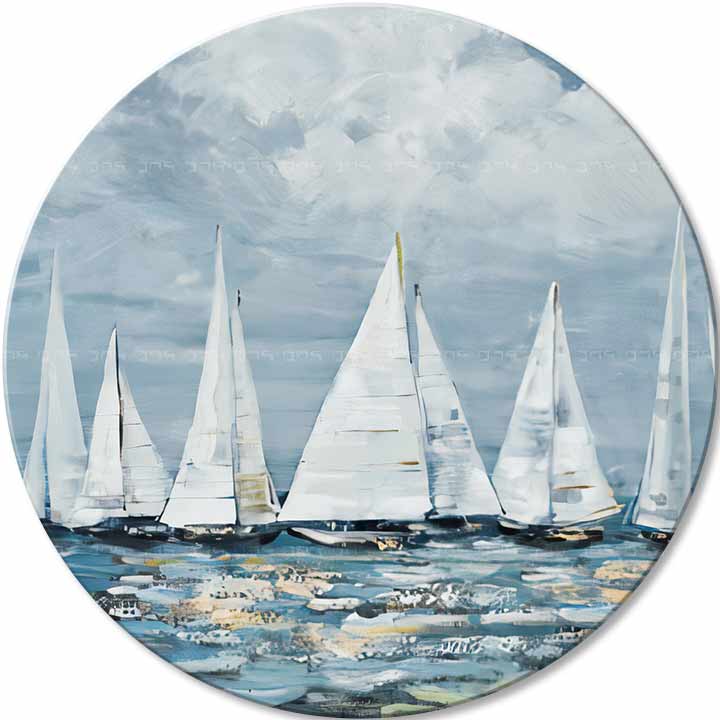 Okrúhly maľovaný obraz Oddych na mori | rôzne rozmery | rôzne rozmery