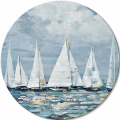 Okrúhly maľovaný obraz Oddych na mori | rôzne rozmery | rôzne rozmery