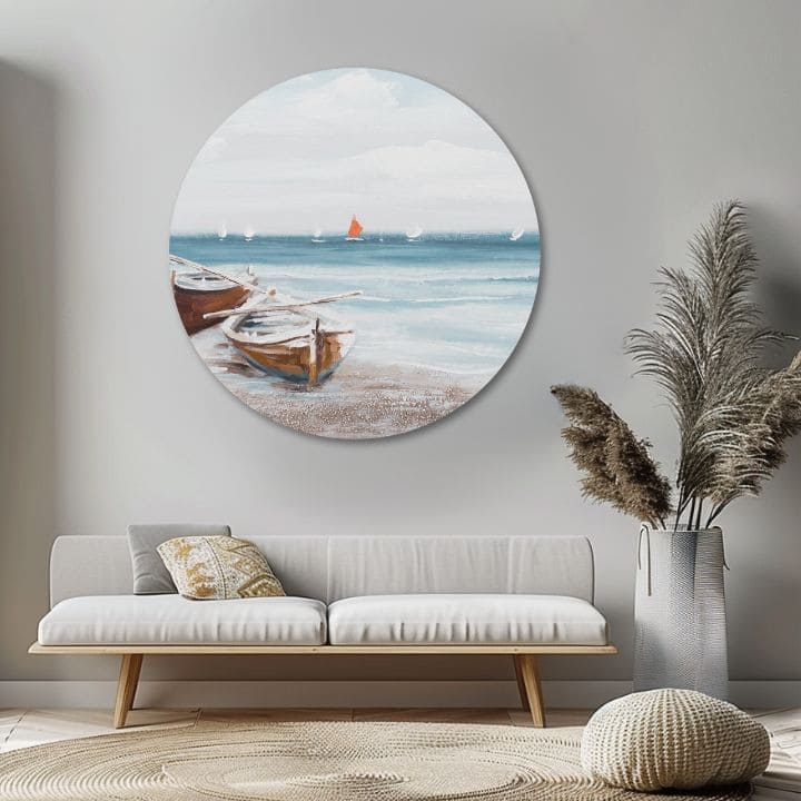 Okrúhly maľovaný obra Oddych v prístave | rôzne rozmery | rôzne rozmery