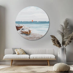 Okrúhly maľovaný obra Oddych v prístave | rôzne rozmery | rôzne rozmery