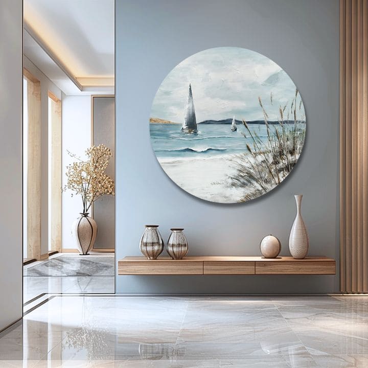 Okrúhly maľovaný obraz Vzdialený horizont | rôzne rozmery | rôzne rozmery