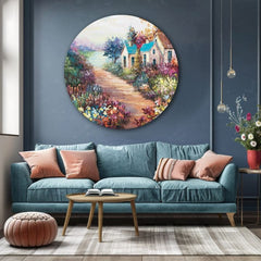 Okrúhly maľovaný obraz Babkin domček | rôzne rozmery | rôzne rozmery