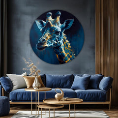 Okrúhle obrazy s akrylom Nočná aura žirafy | rôzne rozmery | rôzne rozmery