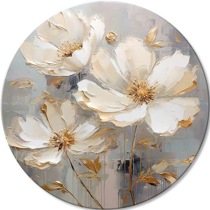 Okrúhle obrazy s akrylom Kvety v plesových šatách | rôzne rozmery | rôzne rozmery