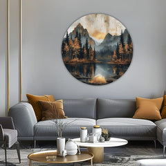 Okrúhle obrazy s akrylom Súmrak v tichom údolí | rôzne rozmery | rôzne rozmery