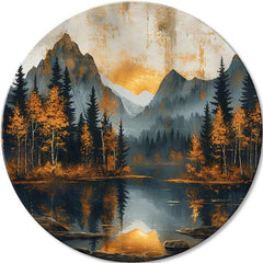 Okrúhle obrazy s akrylom Súmrak v tichom údolí | rôzne rozmery | rôzne rozmery