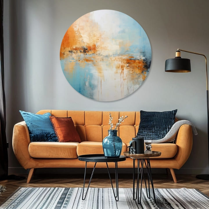 Okrúhle obrazy s akrylom Abstraktné ráno | rôzne rozmery | rôzne rozmery