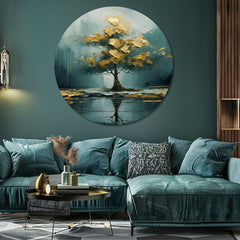 Okrúhle obrazy s akrylom Príbeh strateného jazera | rôzne rozmery | rôzne rozmery