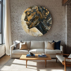 Okrúhle obrazy s akrylom Portrét pokory