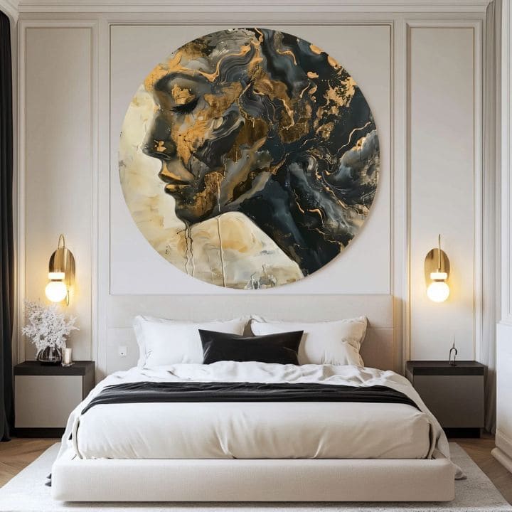 Okrúhle obrazy s akrylom Portrét pokory