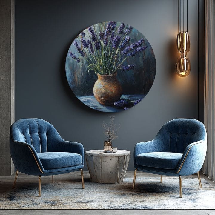 Okrúhle obrazy s akrylom Levanduľový darček