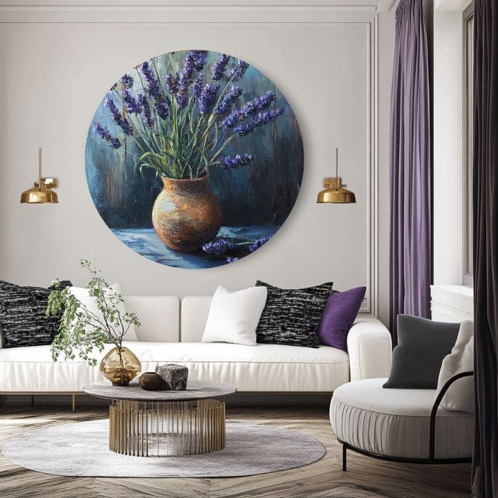 Okrúhle obrazy s akrylom Levanduľový darček