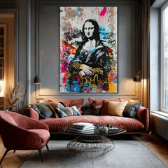 Obraz Graffiti Mona na plátne | Maľovaná štruktúra