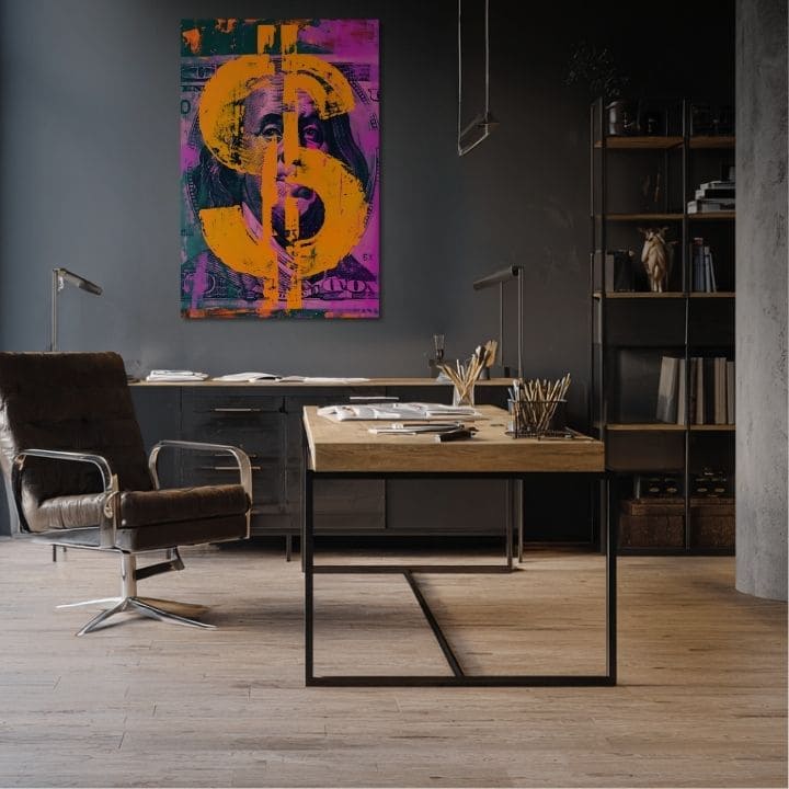 Obraz Money Benjamin na plátne | Maľovaná štruktúra